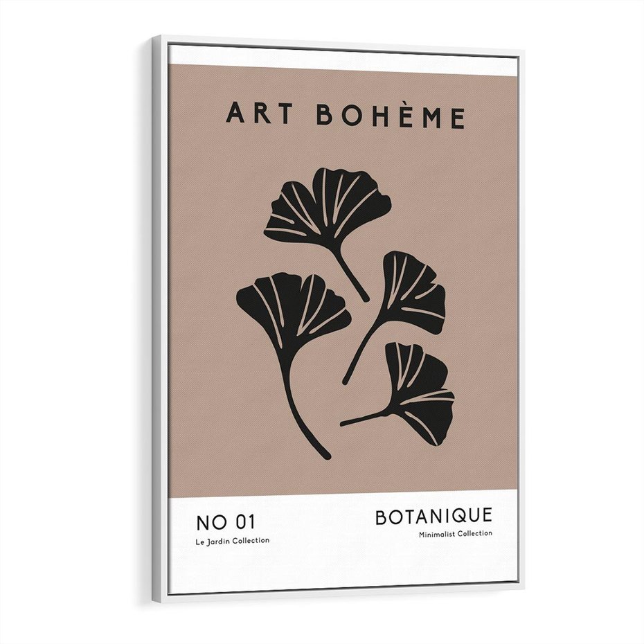 Obraz w ramie 80x120 - Botaniczne wymysły - sztuka boho, plakat - rama biała