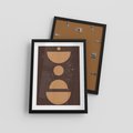 Plakat w ramie 30x40 - Impulsy Przestrzeni - mid century styl, nowoczesna grafika - rama czarna