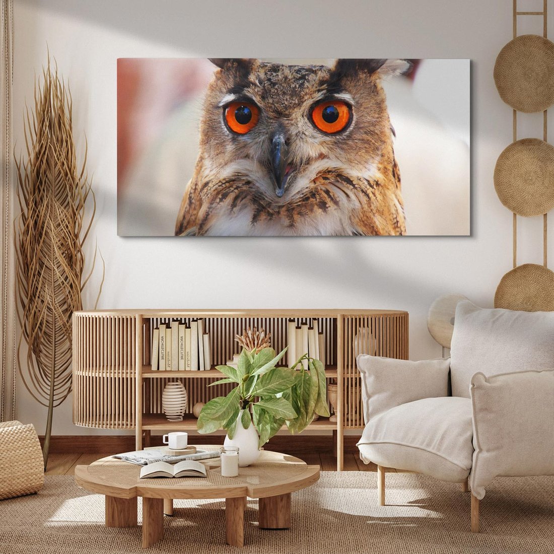 Obraz na płótnie 100x50 - Mądra sowa w locie - sowa, ptak