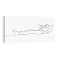 Obraz na płótnie 140x70 - Postać na Łóżku - one line art, szkic