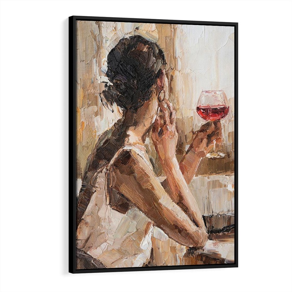 Obraz w ramie 70x100 - Wibracje - portret, kobieta - rama czarna