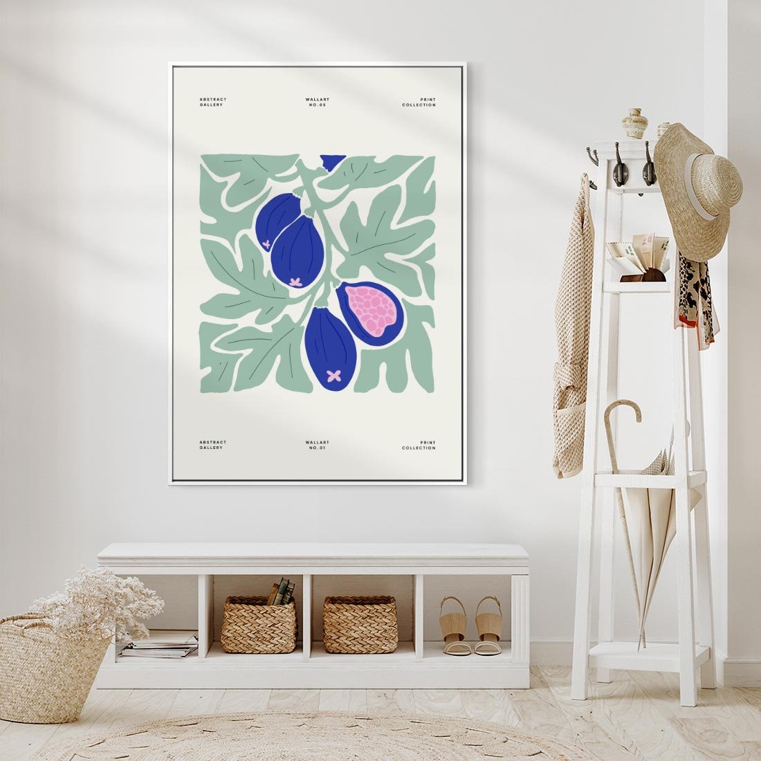 Obraz w ramie 50x70 - Symfonia Przestrzeni - figi, plakat - rama biała