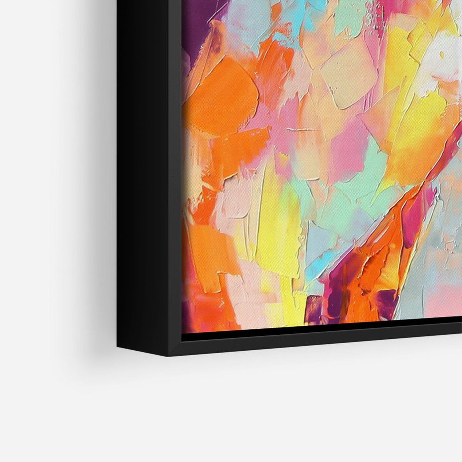 Obraz w ramie 50x70 - Impresje snów malarza - kolorowy olejny obraz, jeleń ryczący na rykowisku - rama czarna