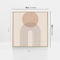 Obraz w ramie 80x80 - Konturem Zdefiniowane - boho plakat, minimalizm - rama drewno