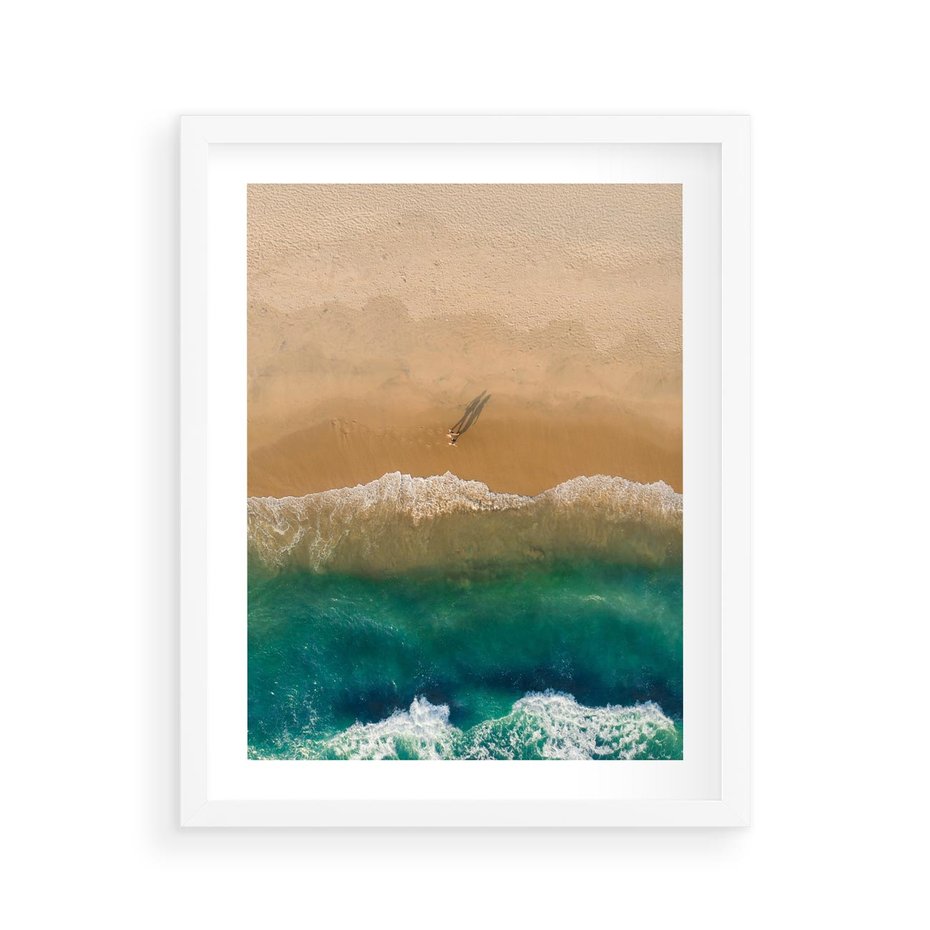 Plakat w ramie 40x50 - Nadbrzeżna Harmonia - plaża, morze - rama biała