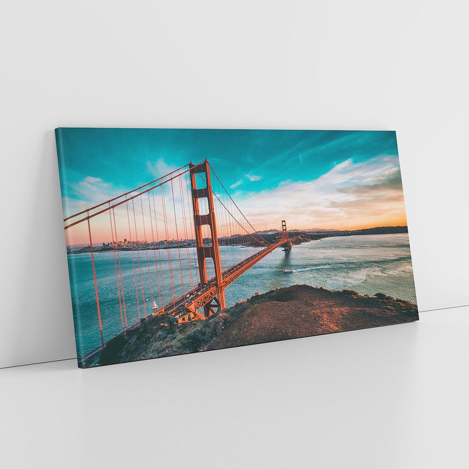 Obraz na płótnie 120x60 - Złoty Gate: majestatyczny most Ameryki - Golden Gate, most