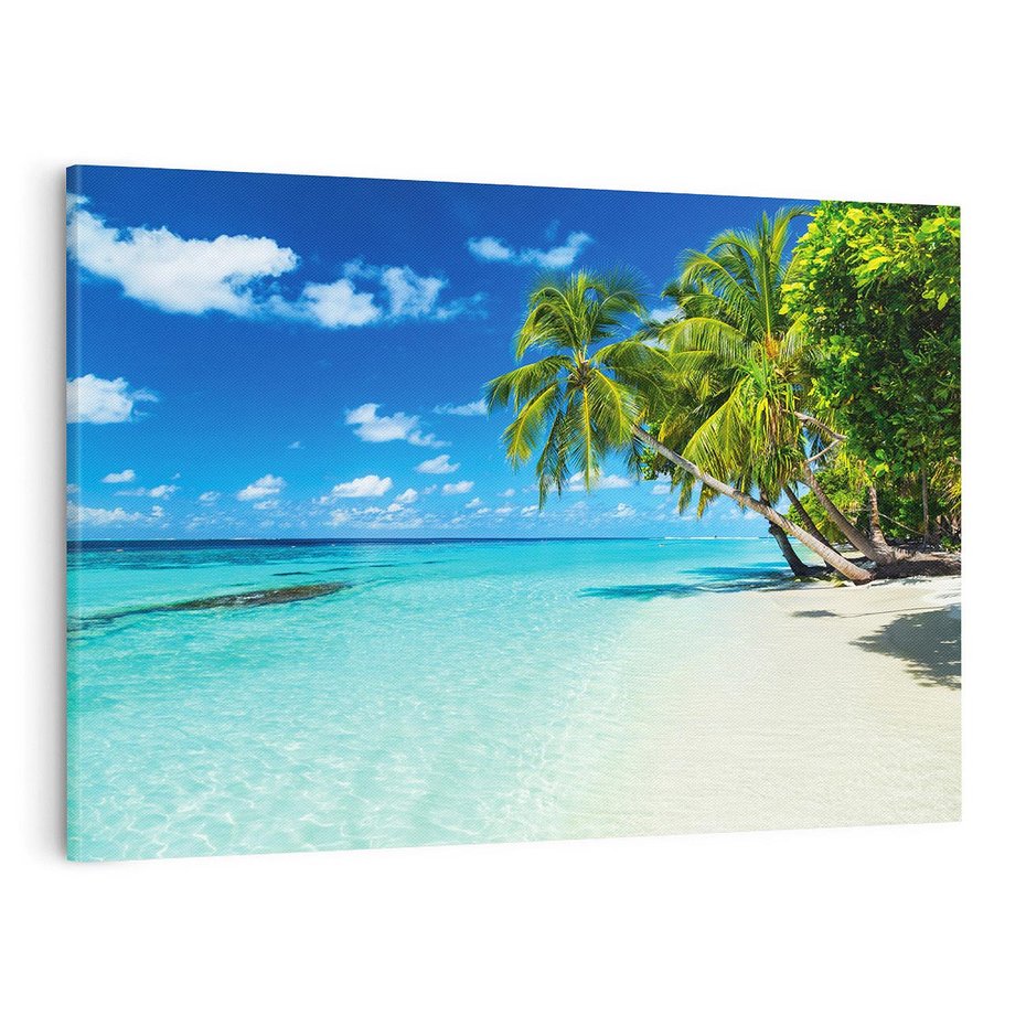 Obraz na płótnie 120x80 - Rajskie plaże na Malediwach - Malediwy, plaża