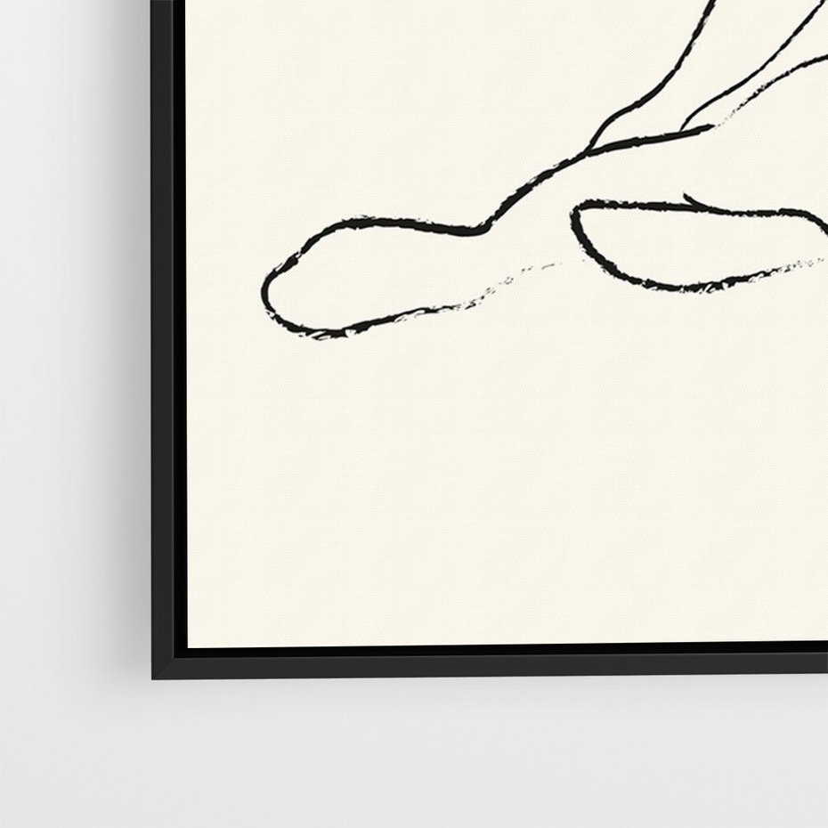 Obraz w ramie 70x100 - Akt w Minimalizmie - kobieta akt, minimalizm - rama czarna