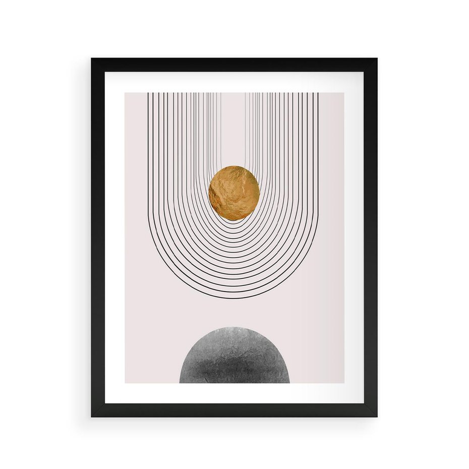 Plakat w ramie 40x50 - Geometryczny Blask - nowoczesna grafika, geometria - rama czarna