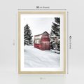 Plakat w ramie 30x40 - Domek w Śnieżnych Górach - domek, góry - rama drewno