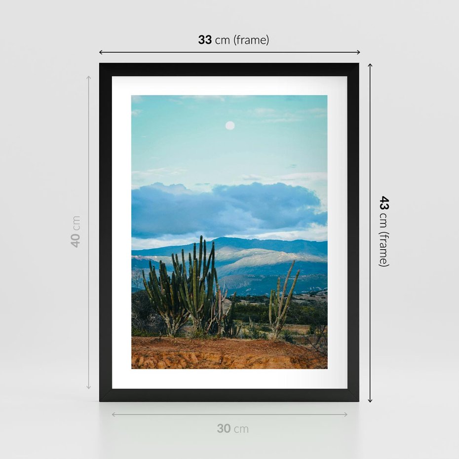 Plakat w ramie 30x40 - Malowniczy Pejzaż - pustynia, pejzaż - rama czarna
