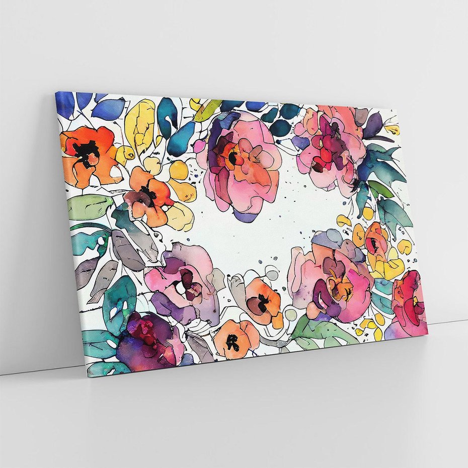 Obraz na płótnie 120x80 - Rozkwitające marzenia - akwarelowe kwiaty, kolory