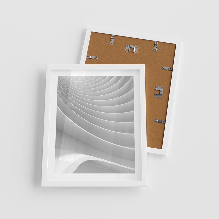 Plakat w ramie 40x50 - Geometryczna Harmonia - geometryczne, kształty - rama biała