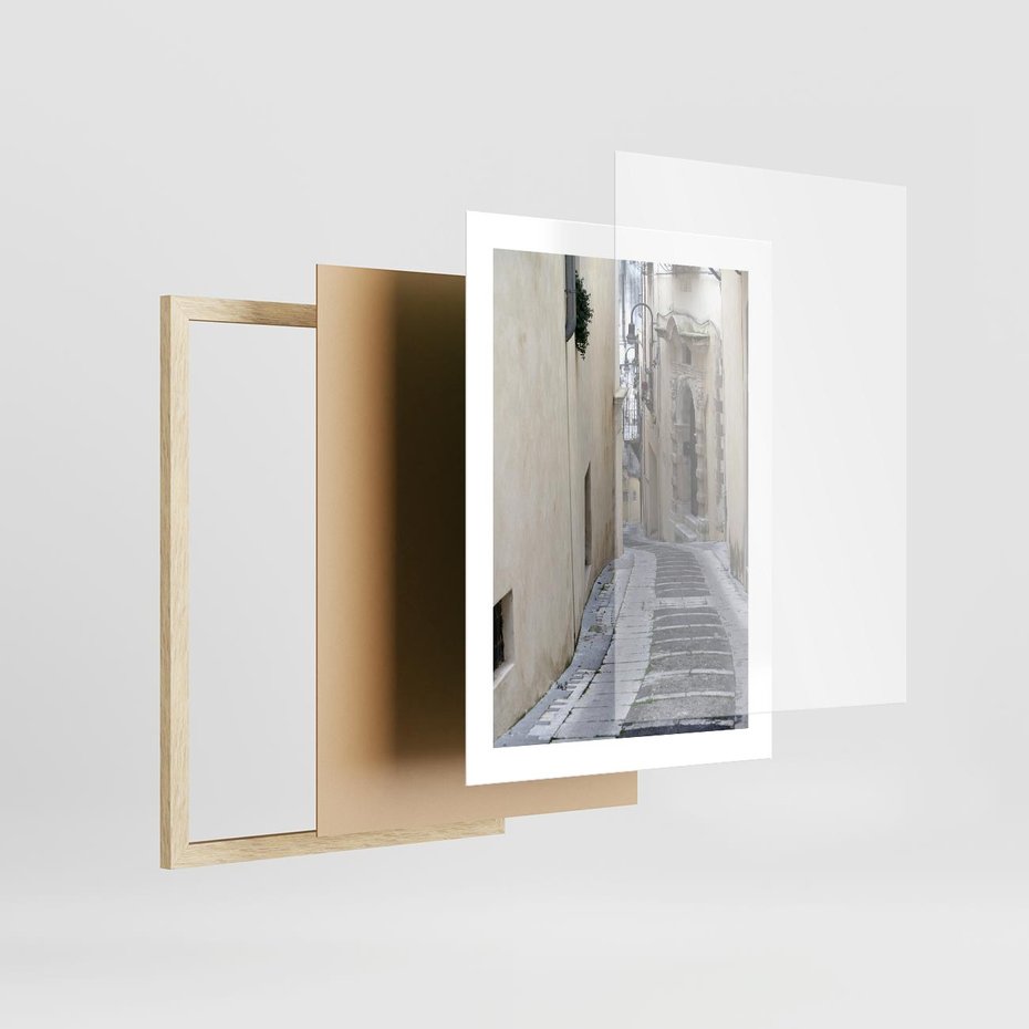 Plakat w ramie 30x40 - Uroki Włoskiej Uliczki - włoska, uliczka - rama drewno