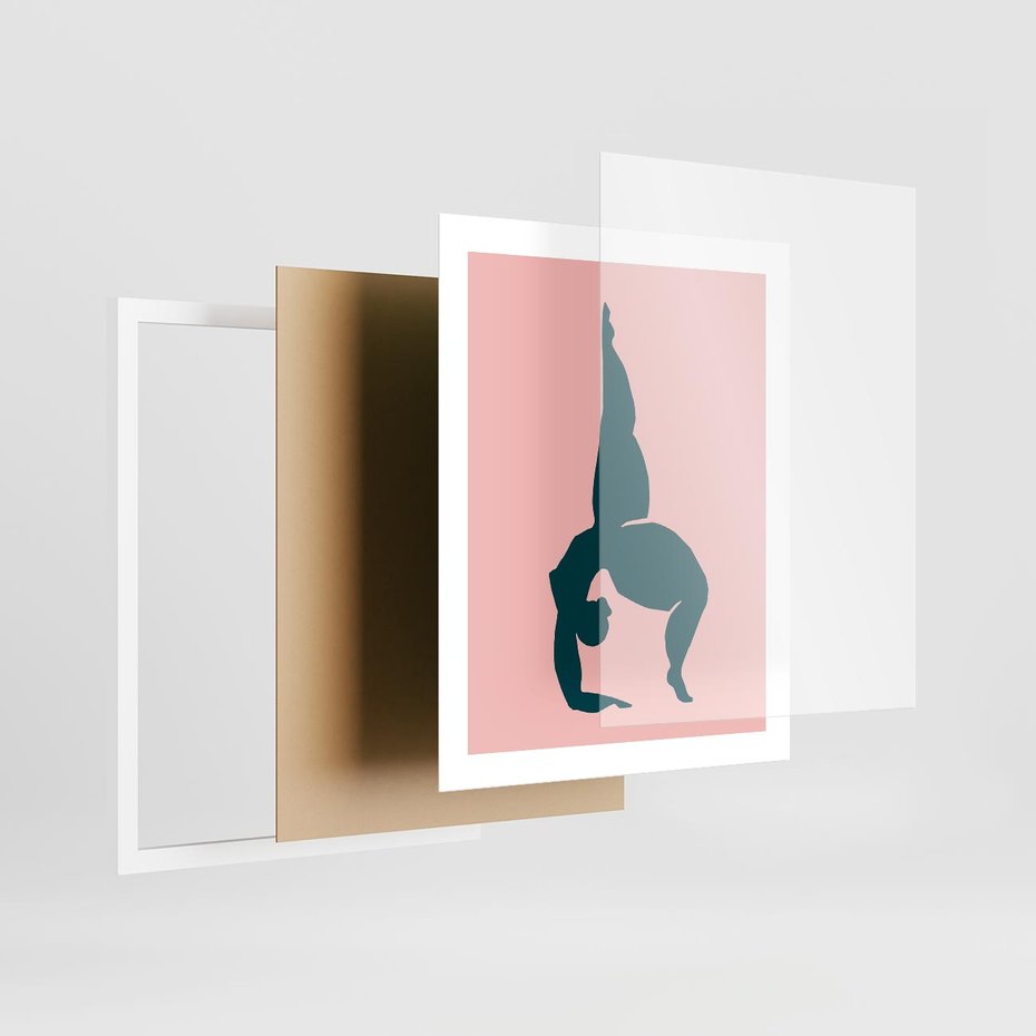 Plakat w ramie 40x50 - Zaklęte Wzory - abstrakcja, kobieca sylwetka - rama biała