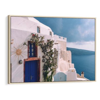 Obraz w ramie 70x50 - Urok Greckiej Wyspy - Santorini, Grecja - rama drewno