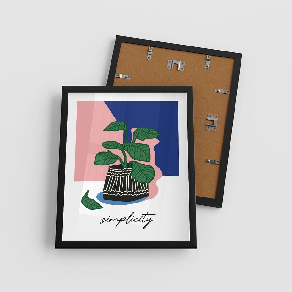 Plakat w ramie 40x50 - Tajemnicze Wibracje - tygrys, kwiaty - rama czarna