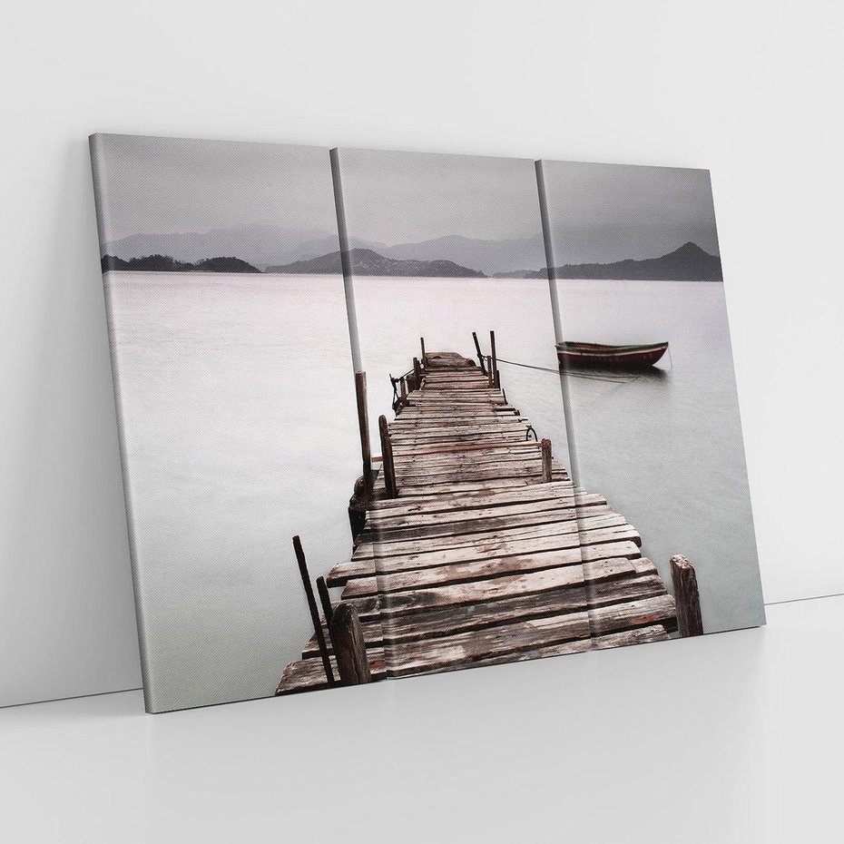 Obraz na płótnie 120x80 - Spokój nad Jeziorem - pomost, jezioro