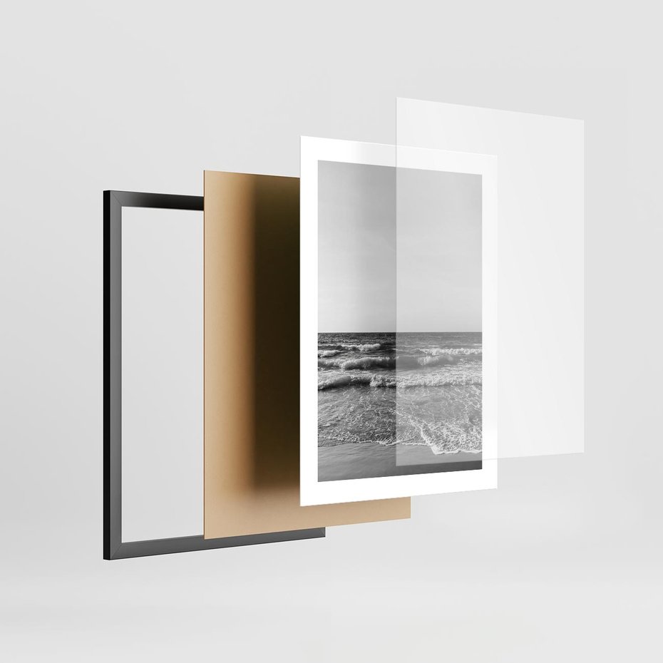 Plakat w ramie 30x40 - Słuchaj Śpiewu Fal - morze, fale - rama czarna