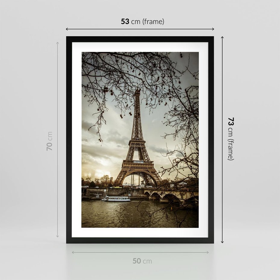 Plakat w ramie 50x70 - Uroczystość w Paryżu - Paryż, wieża - rama czarna