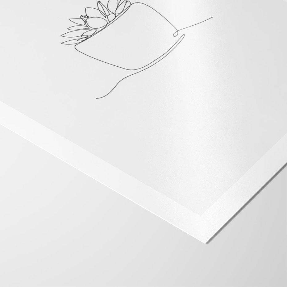 Plakat bez ramy 21x30 - Rozkwitające Echa - szkic, minimalizm