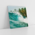 Obraz na płótnie 40x40 - Rajskie Wybrzeże - fotografia, duża fala
