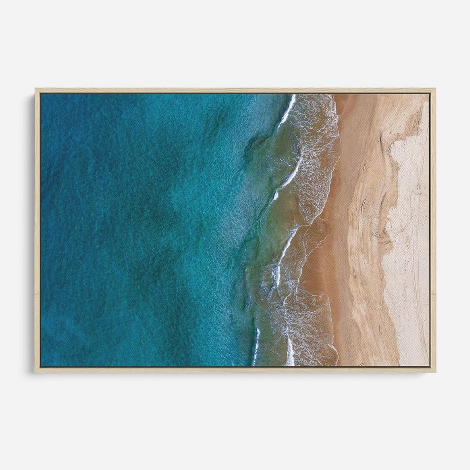 Obraz w ramie 120x80 - Spokój nad morzem - morze, plaża - rama drewno