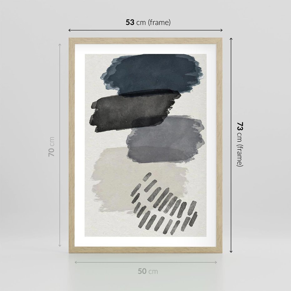 Plakat w ramie 50x70 - W Stylu Akwareli - nowoczesny plakat, abstrakcja - rama drewno