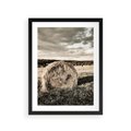 Plakat w ramie 30x40 - Ciepło Natury - snopki siana, pole - rama czarna