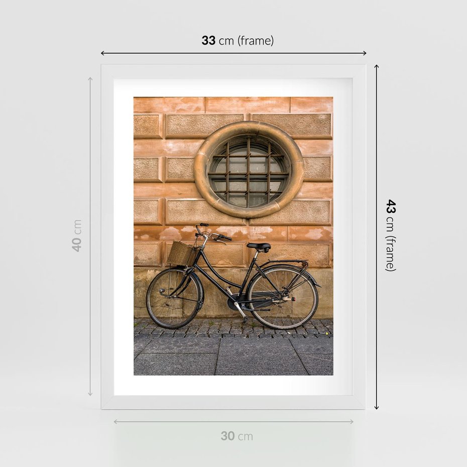 Plakat w ramie 30x40 - Holenderska Ikona - rower, Holandia - rama biała