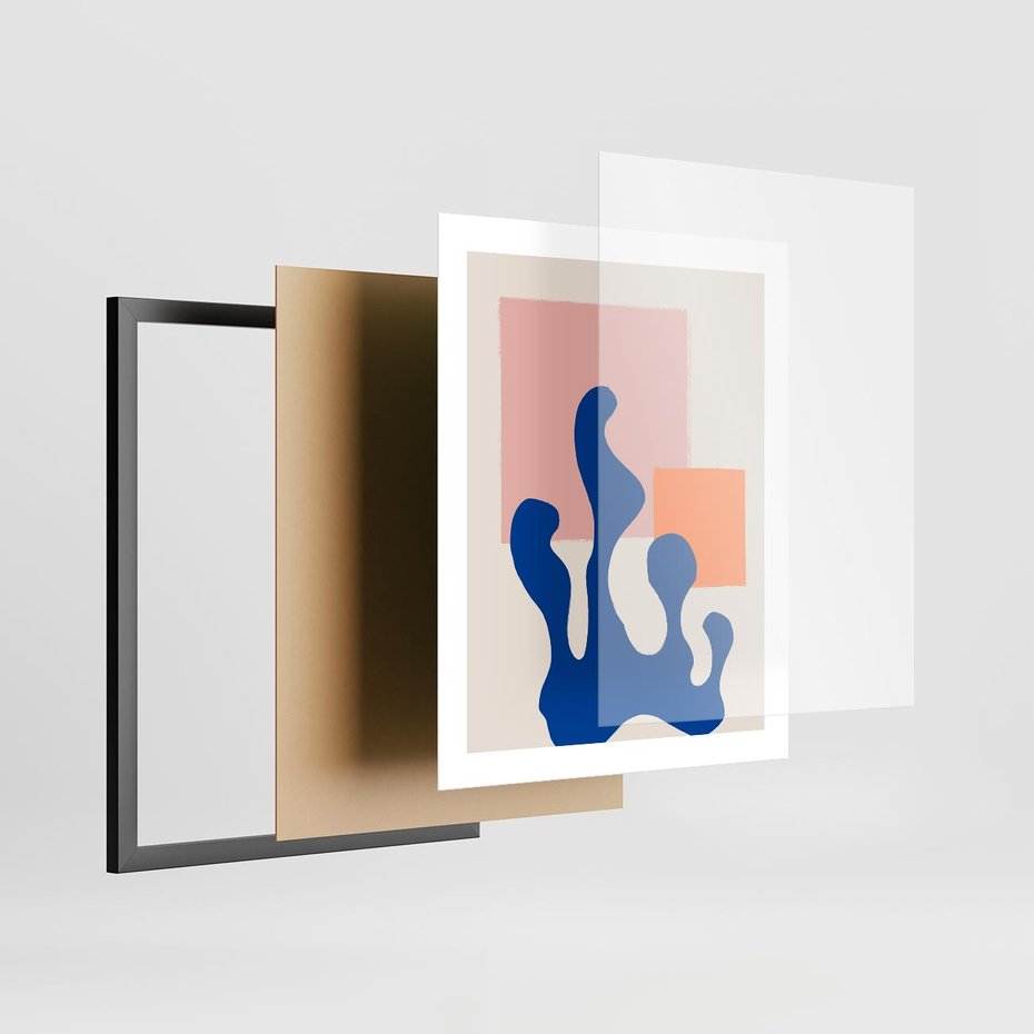 Plakat w ramie 40x50 - Bezgraniczna Galeria Plam - abstrakcja, nowoczesny plakat - rama czarna