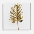 Obraz w ramie 80x80 - Ponadczasowy Urok - złote, liście - rama biała