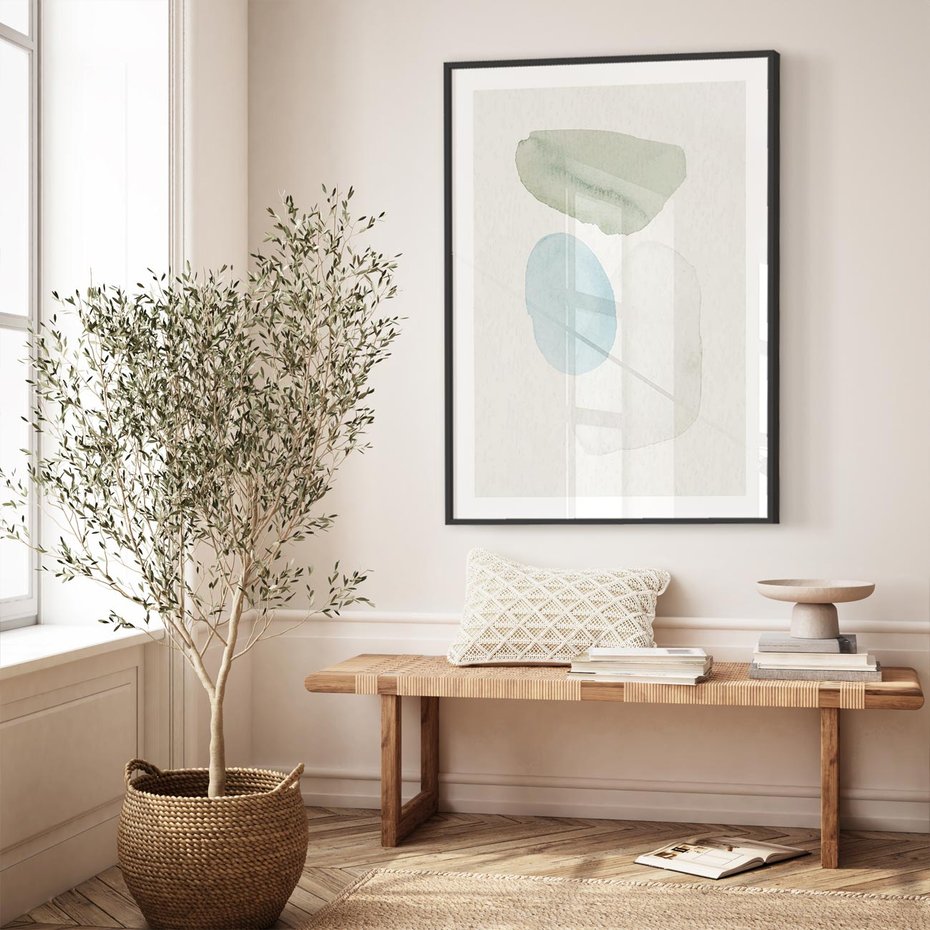 Plakat bez ramy 40x50 - Akwarelowa Symfonia Natury - abstrakcyjne delikatne plamy, akwarelowe