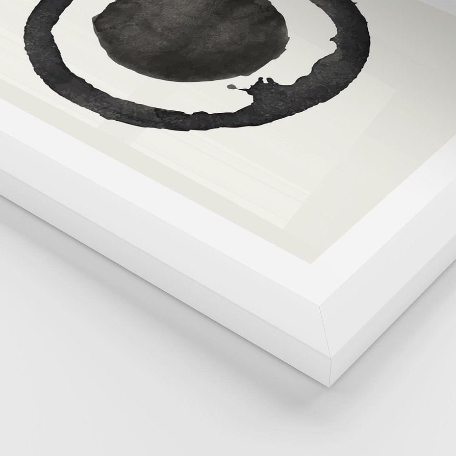 Plakat w ramie 30x40 - Harmonijne Emocje - abstrakcyjne plamy okręgi, akwarelowe - rama biała