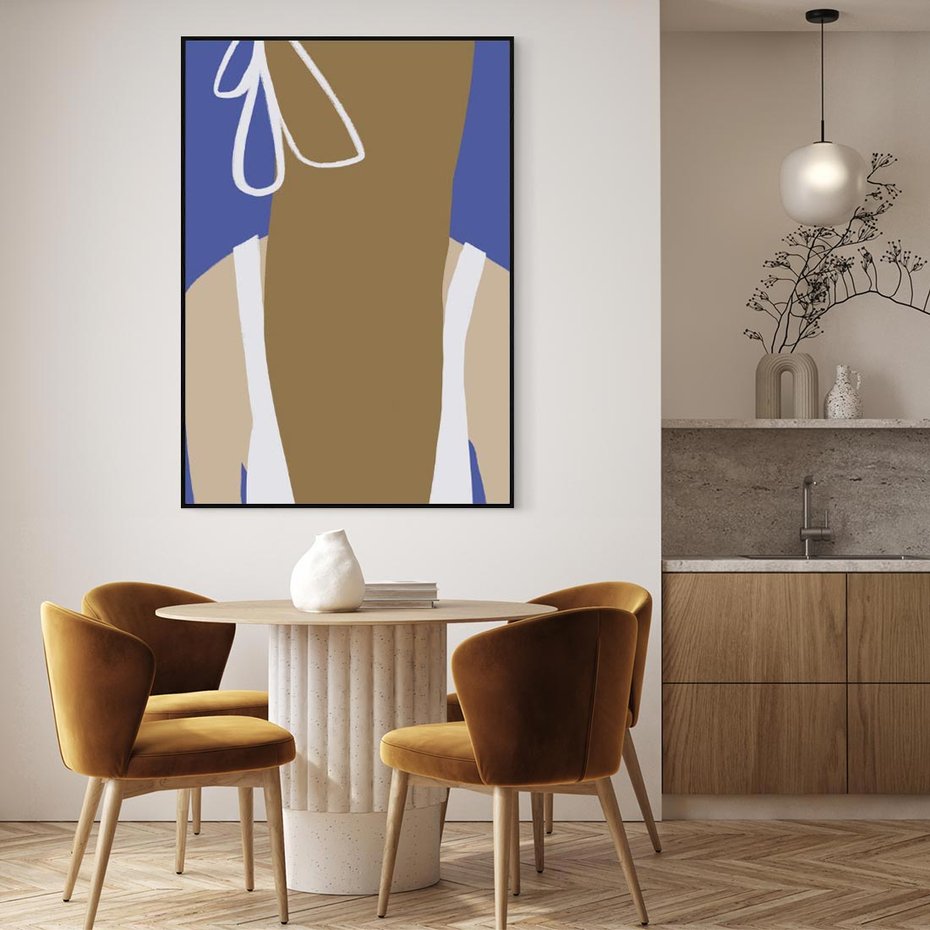 Obraz w ramie 70x100 - Kobieca Inspiracja - plakat retro, kobieta z kokardą - rama czarna