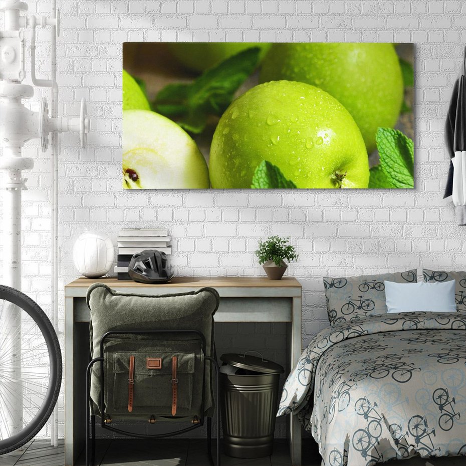 Obraz na płótnie 120x60 - Jabłkowa kolorystyka - jabłka, owoce