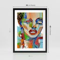 Plakat w ramie 30x40 - Kolorowe Formy - abstrakcyjny portret kobiety, twarz - rama czarna