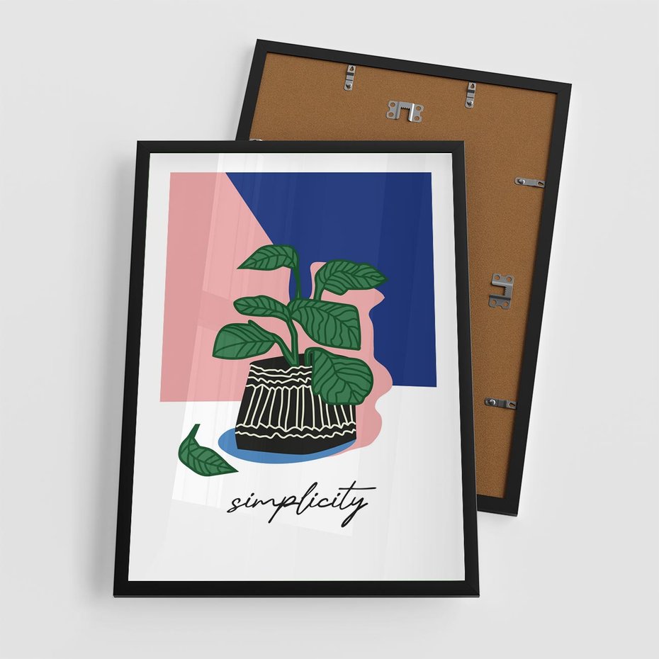 Plakat w ramie 50x70 - Tajemnicze Wibracje - tygrys, kwiaty - rama czarna