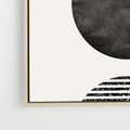 Obraz w ramie 50x50 - Tajemnicza Kompozycja - abstrakcyjne czarno białe formy, minimalizm - rama drewno