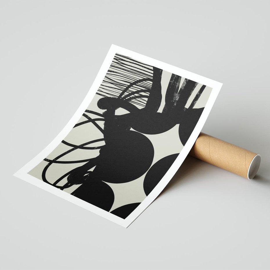 Plakat bez ramy 30x40 - Modernistyczne Refleksje - abstrakcja, mroczny klimat