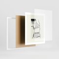 Plakat w ramie 40x50 - Minimalistyczny Urok - szkic, kobieta w bieliźnie - rama biała