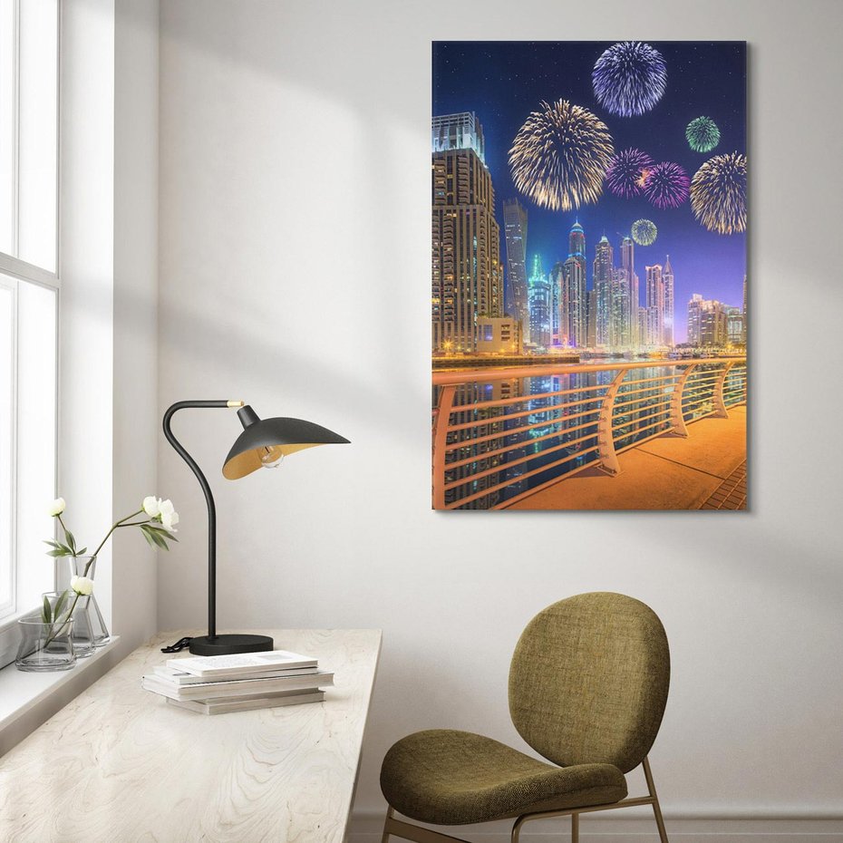 Obraz na płótnie 80x120 - Fajerwerki Nowego Roku - nowy rok, fajerwerki