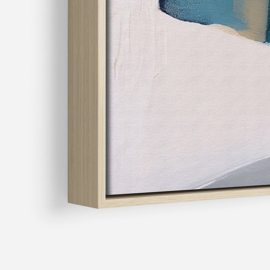 Obraz w ramie 50x70 - Turkusowe Maźnięcia - obraz, abstrakcja - rama drewno