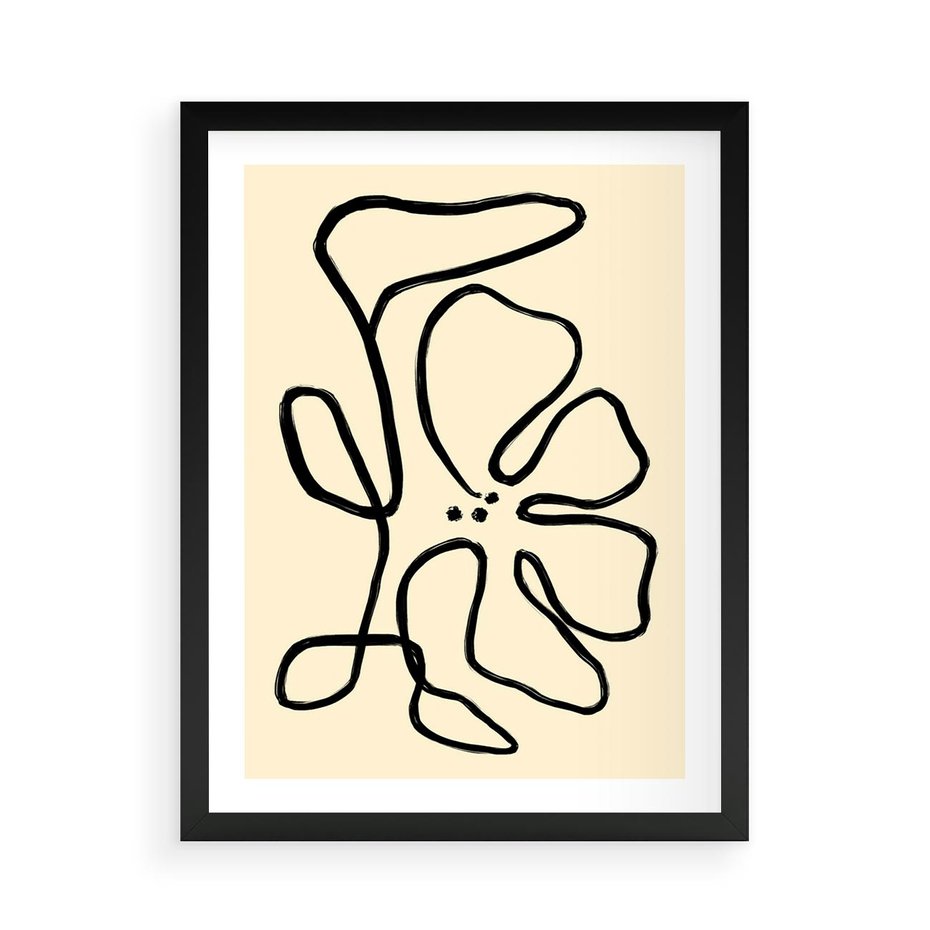 Plakat w ramie 50x70 - Zaklęte Aberracje - abstrakcyjna sztuka, przypominająca kwiat - rama czarna