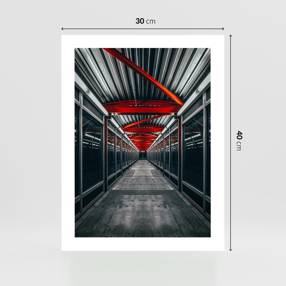 Plakat bez ramy 30x40 - Nieskończoność Przestrzeni - korytarz, perspektywa