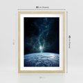 Plakat w ramie 30x40 - Wędrówka przez galaktyki - ziemia, kosmos - rama drewno
