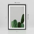 Plakat w ramie 50x70 - Majestatyczne Wysokości - kaktusy, liście - rama czarna