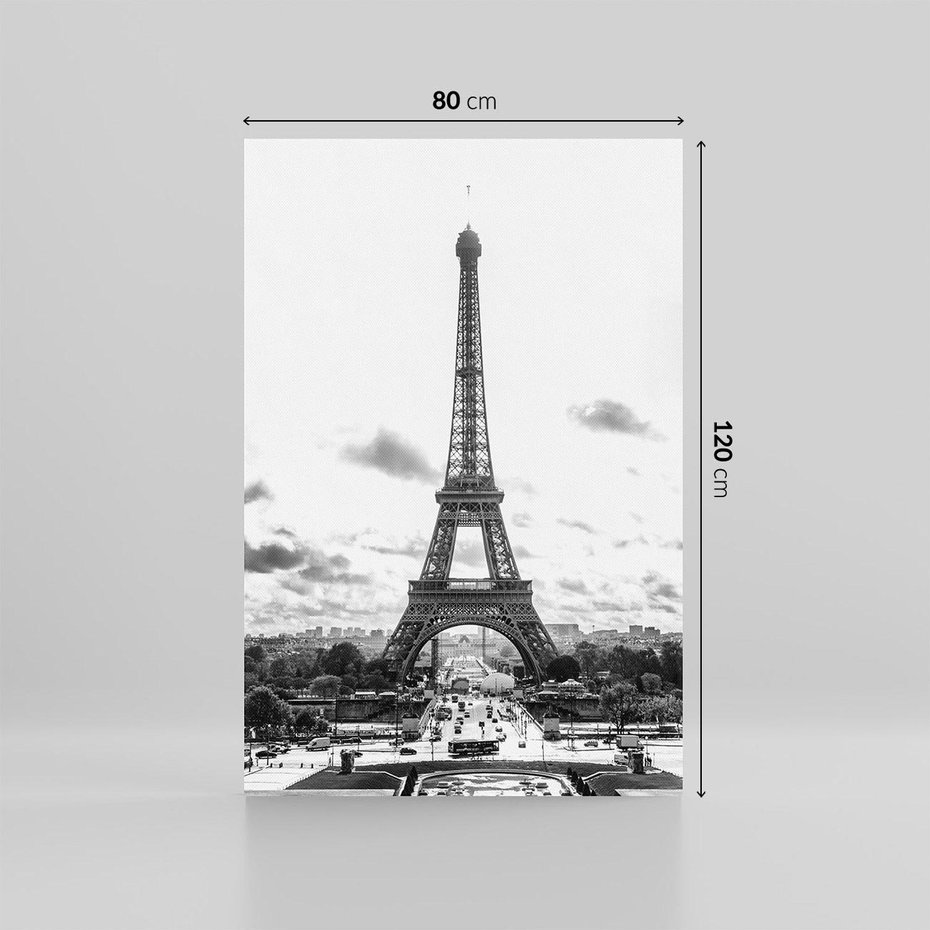 Obraz na płótnie 80x120 - Wieża Eiffla - czarno białe zdjecie, wieża eiffla