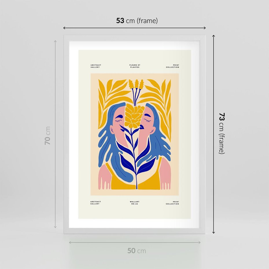 Plakat w ramie 50x70 - Roztopione Granice - nowoczesna sztuka, abstrakcja - rama biała