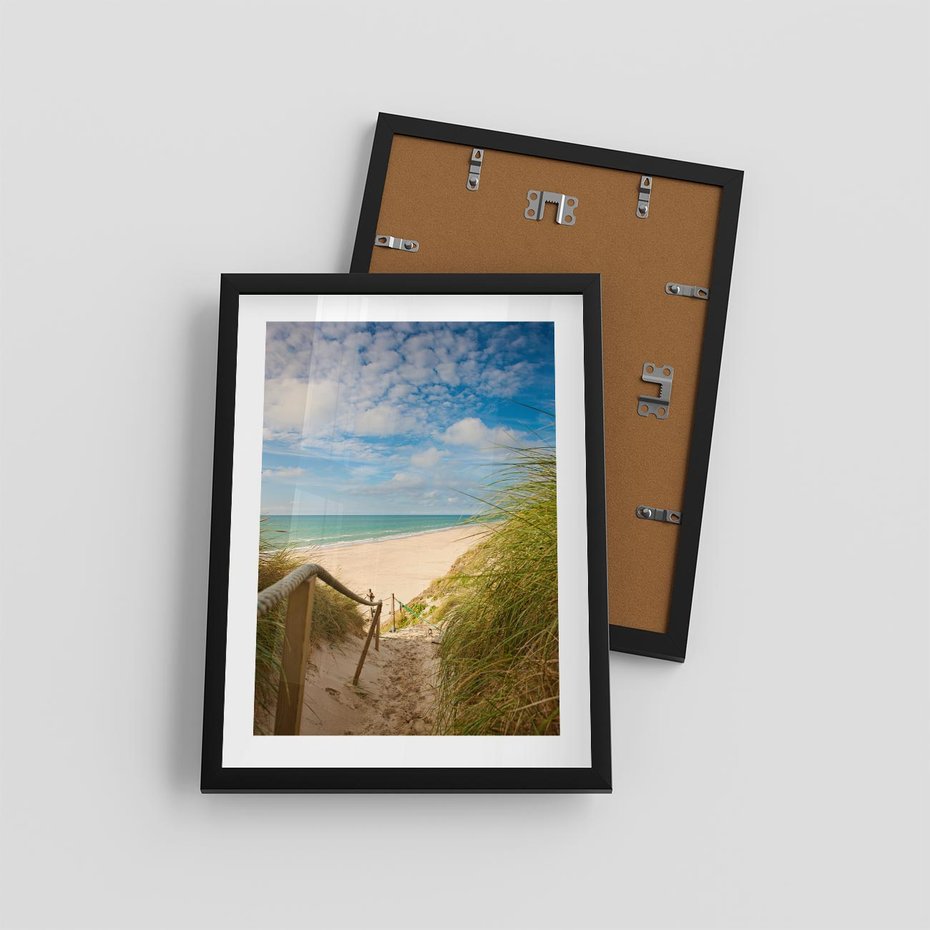 Plakat w ramie 30x40 - Spokojna plaża nad Bałtykiem - plaża, Bałtyk - rama czarna